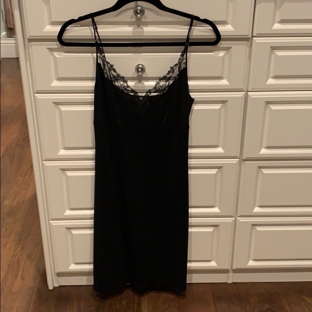 Black cami/ slip dress with lace detail